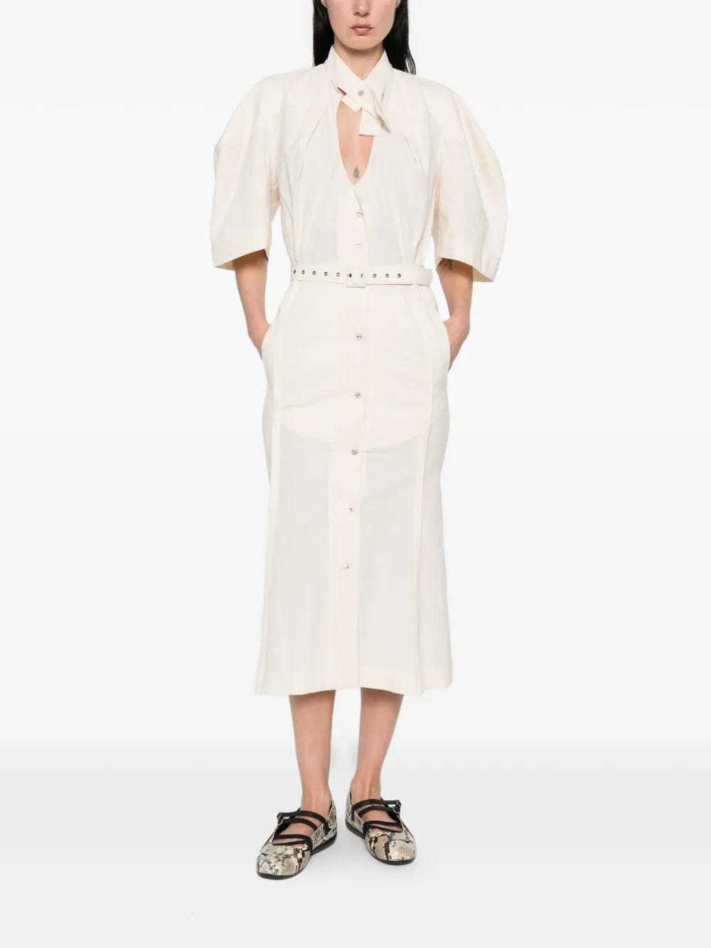 Vivienne Westwood Midi-jurk met ceintuur Beige