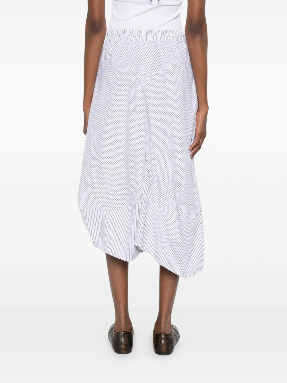 Vivienne Westwood Gestreepte midi-rok met trekkoord Wit