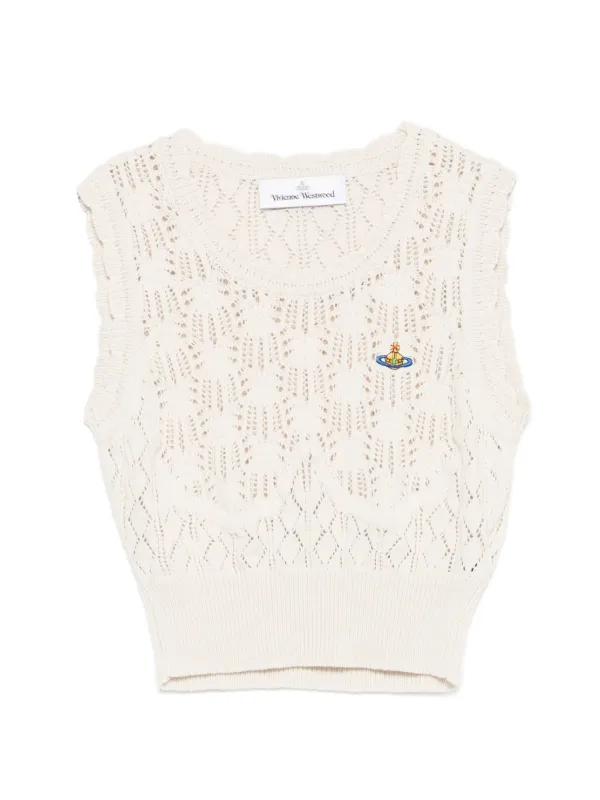 Vivienne Westwood Ella Openwork Vest in Neutrals