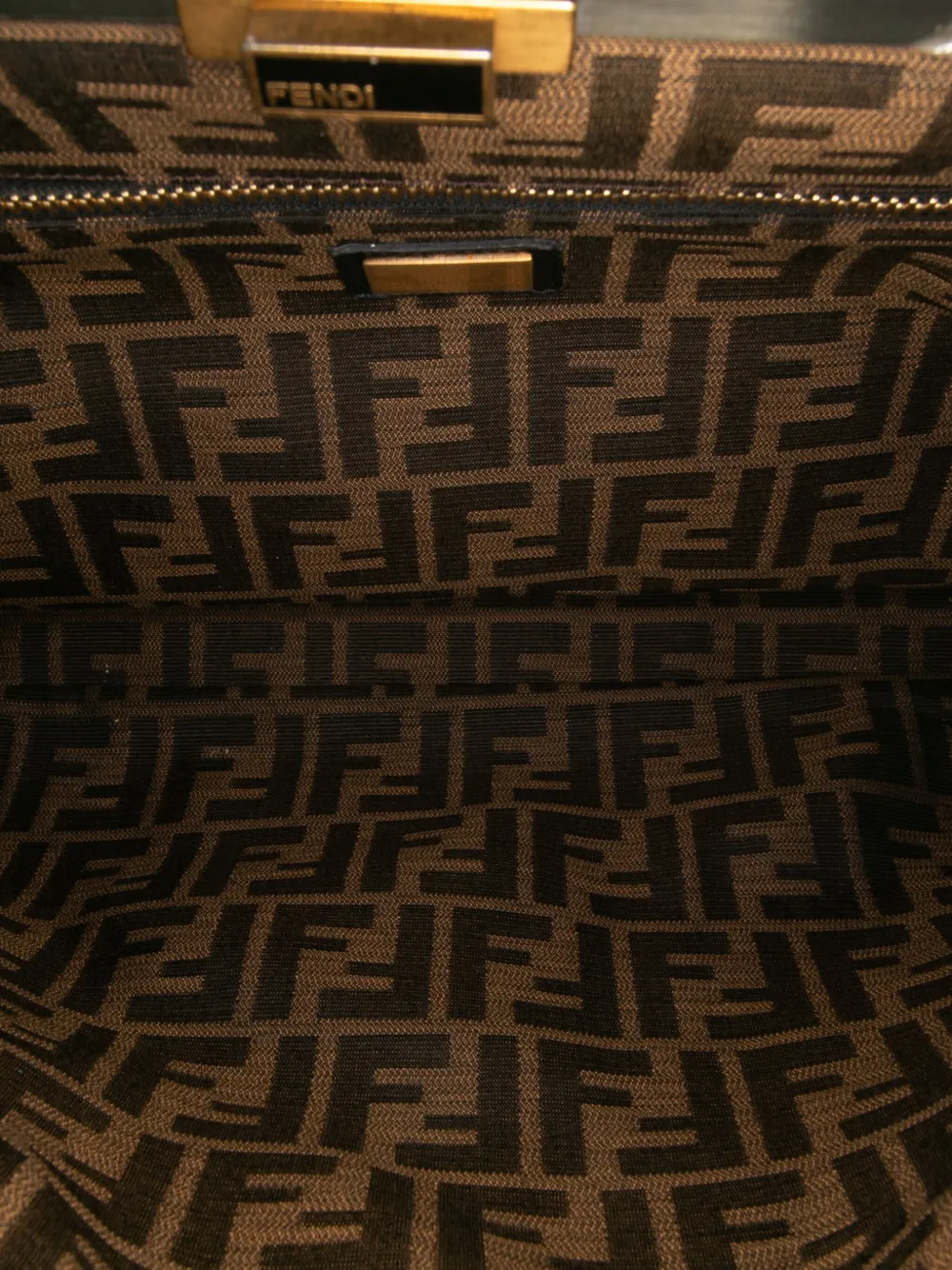 Pre-owned Fendi 2000-2010 Large Goatskin Peekaboo Iconic Satchel In Black