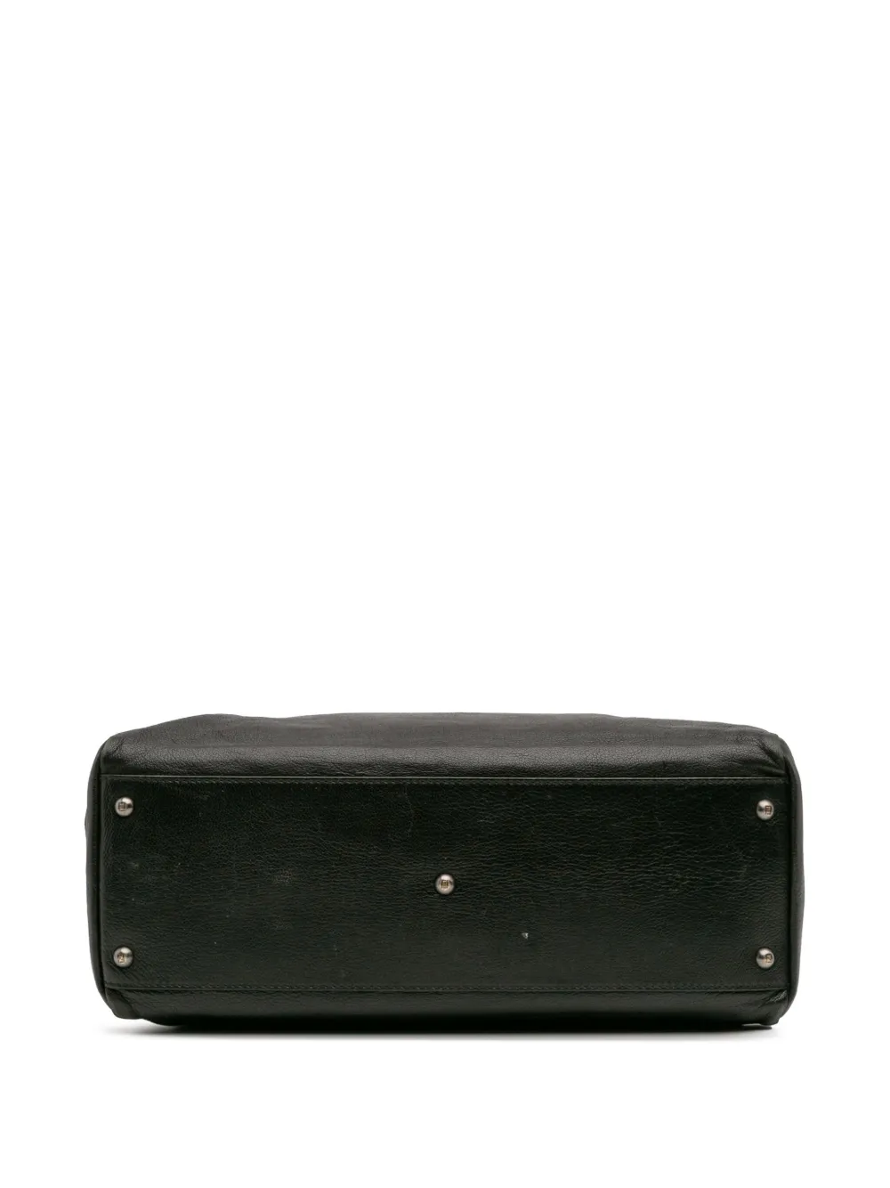Pre-owned Fendi 2000-2010 Large Goatskin Peekaboo Iconic Satchel In Black