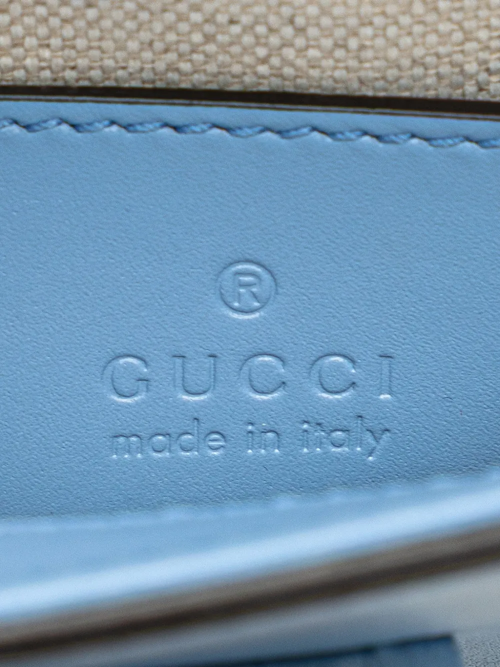 Pre-owned Gucci 2016-2025 Mini Calfskin Bamboo Top Handle Bag Satchel In Blue