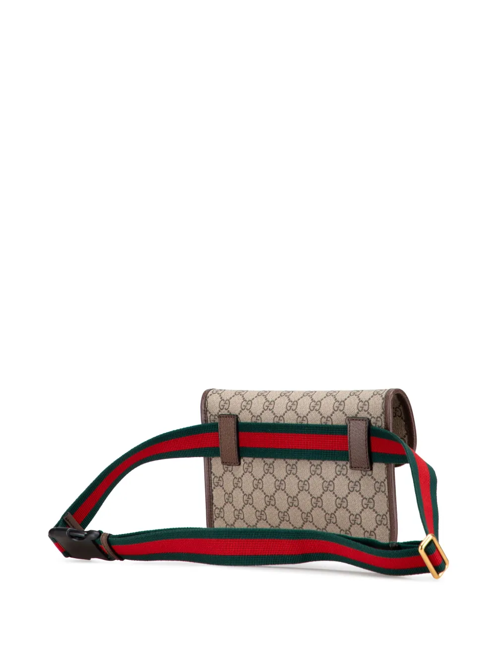 Pre-owned Gucci 2016-2025 Gg Supreme Web Neo Vintage Belt Bag In Brown