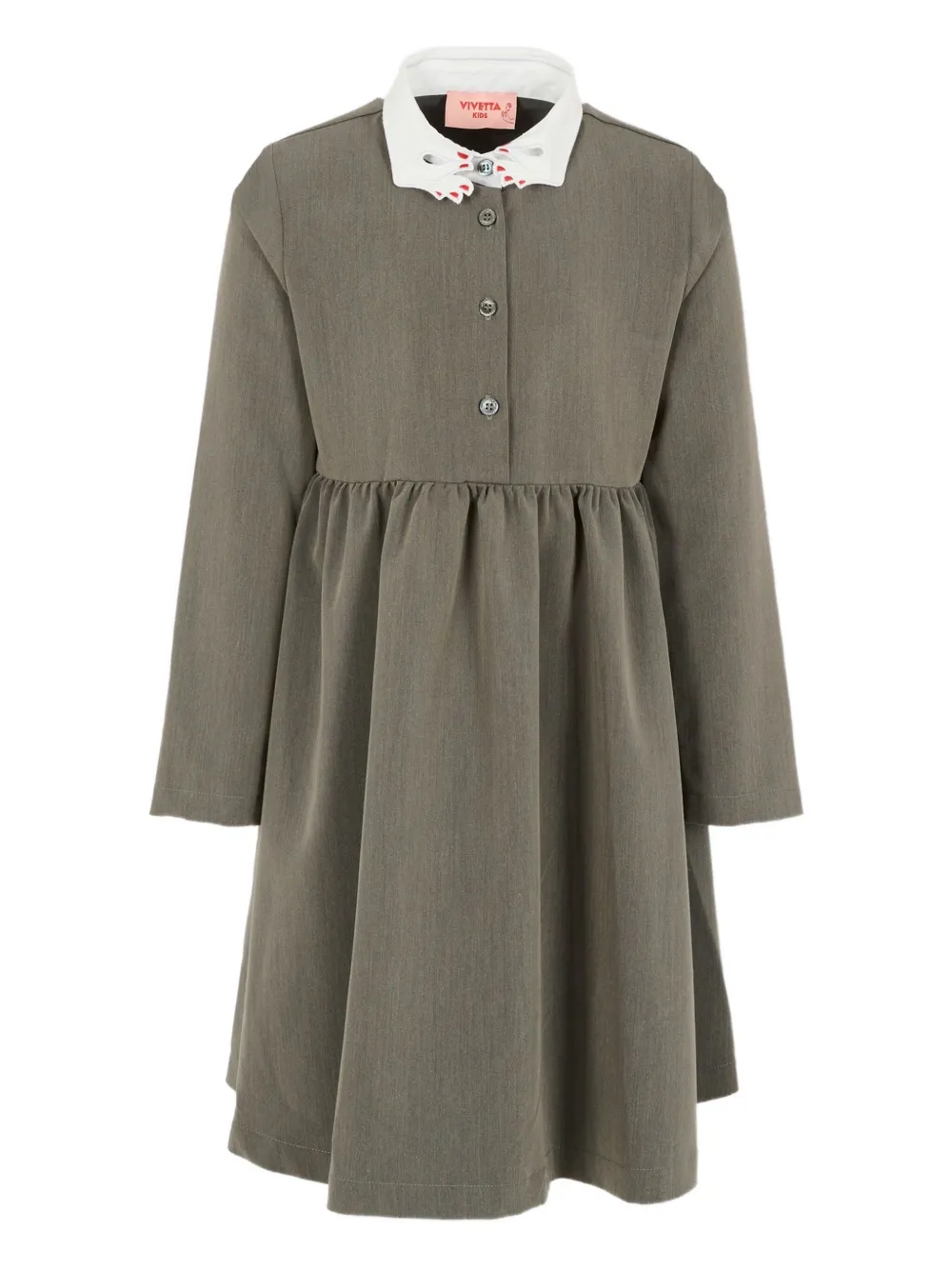 Vivetta Collared Long-sleeve Dress In Gray