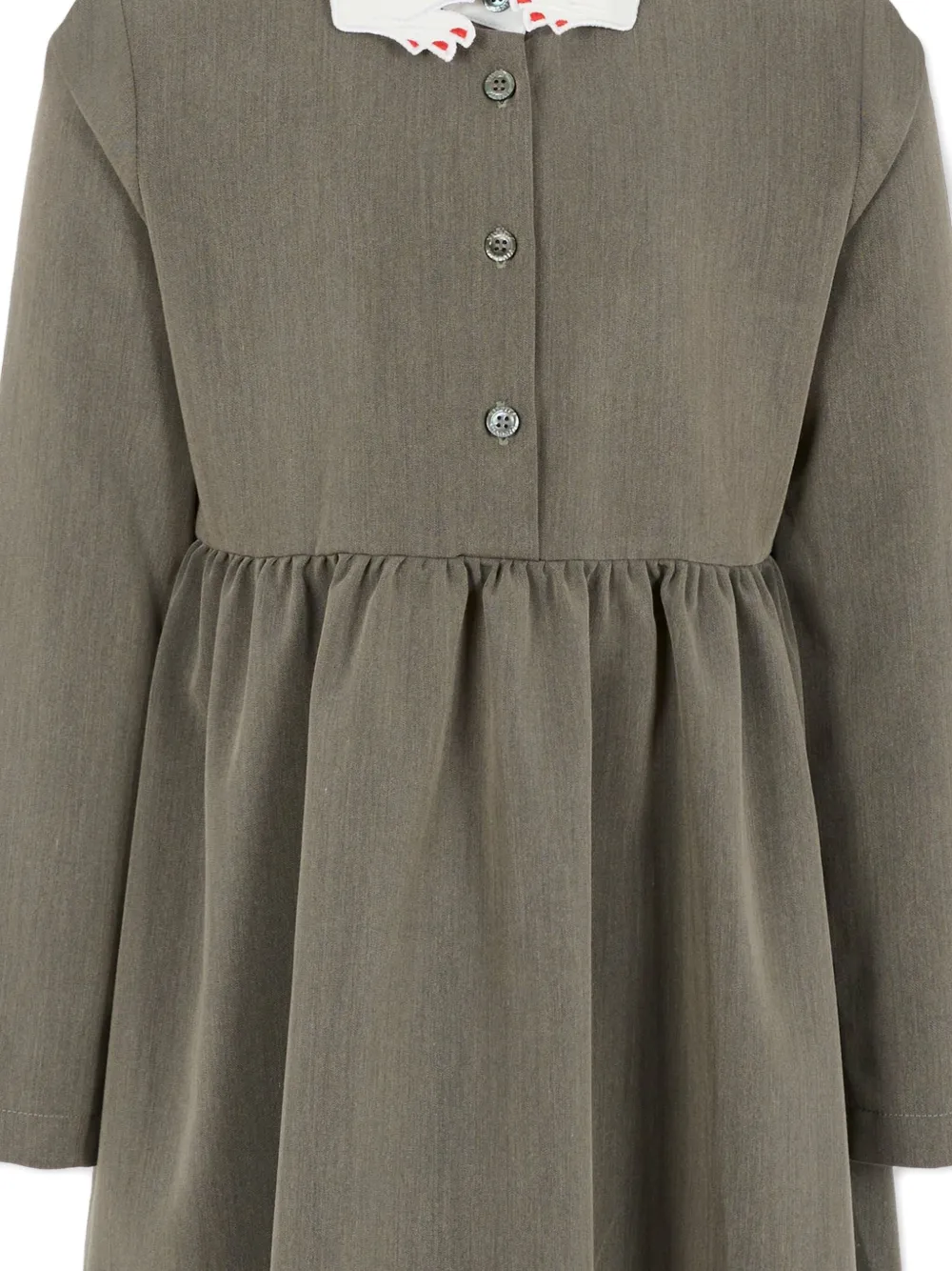 Vivetta Collared Long-sleeve Dress In Gray