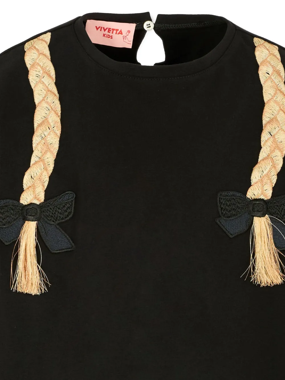 Vivetta Braids Bow Sweatshirt In Black