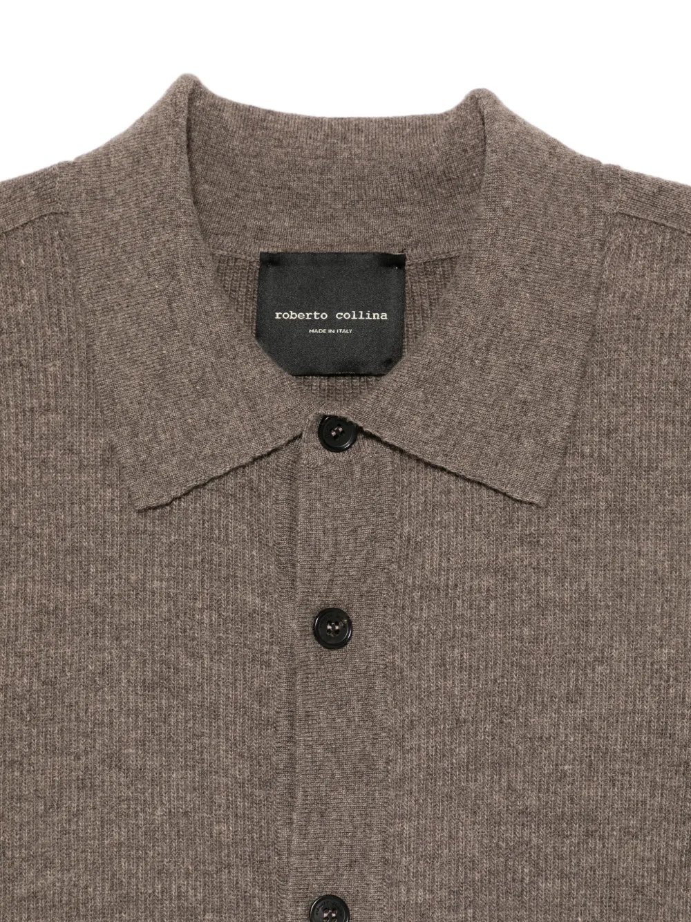 Roberto Collina vest met knopen Bruin