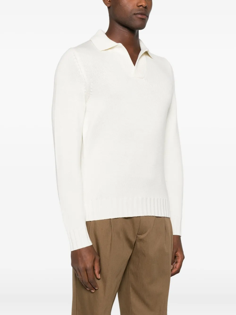Filippo De Laurentiis Polo-collar Sweater In White