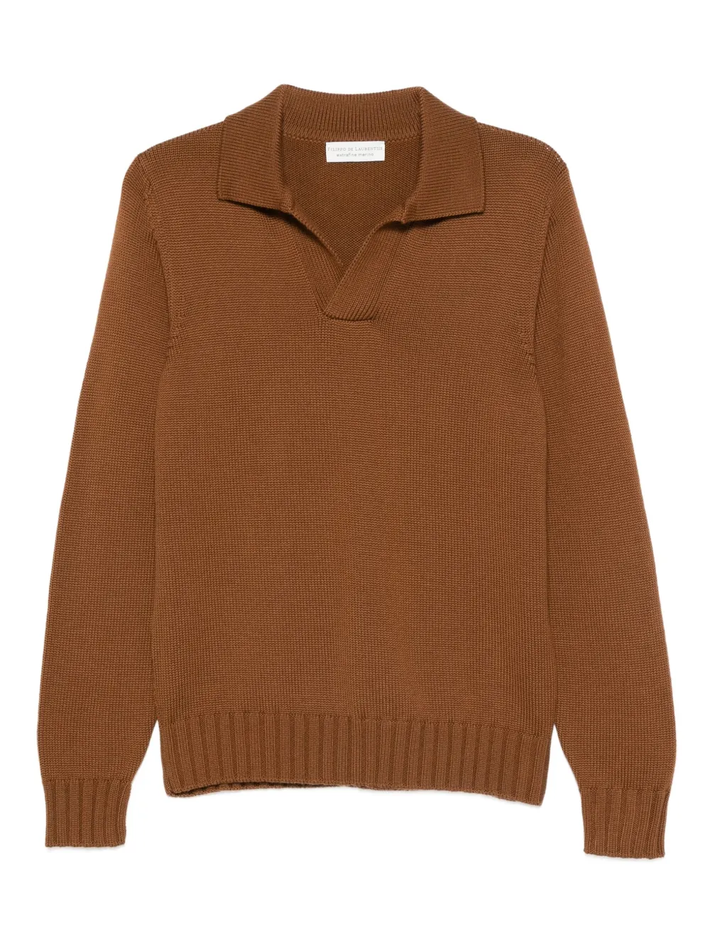Filippo De Laurentiis sudadera con cuello tipo polo | marrón | Image 1