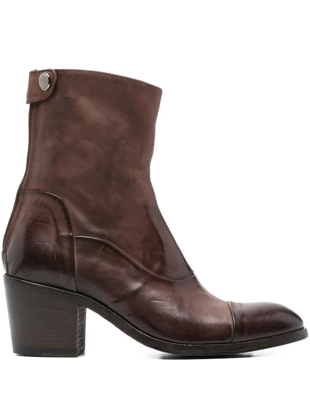 Alberto Fasciani zip-up block-heel boots | Brown | Image 1