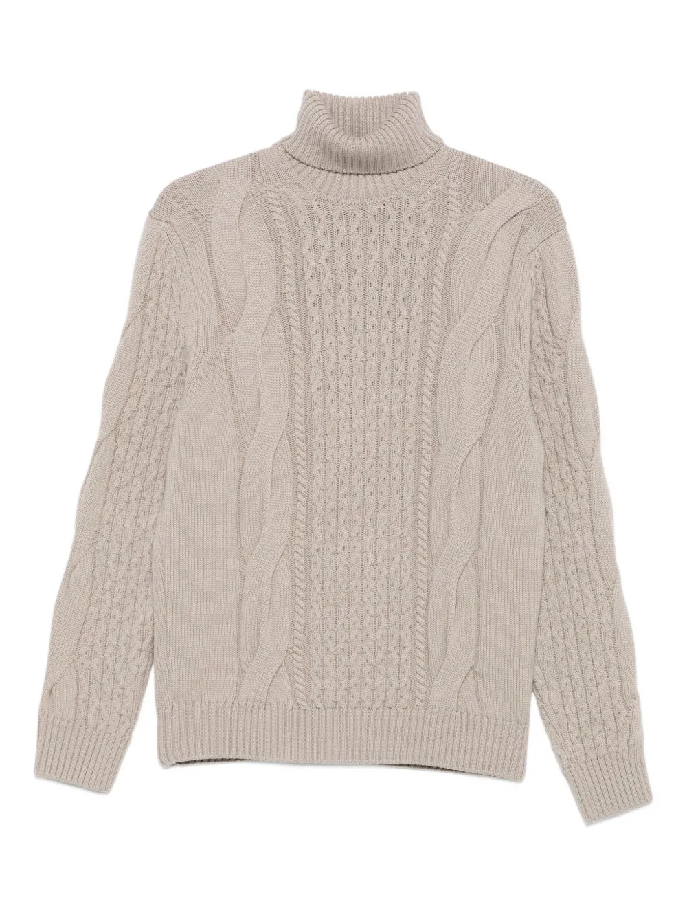 Luigi-gentile Cable-knit Roll-neck Sweater In Neutral