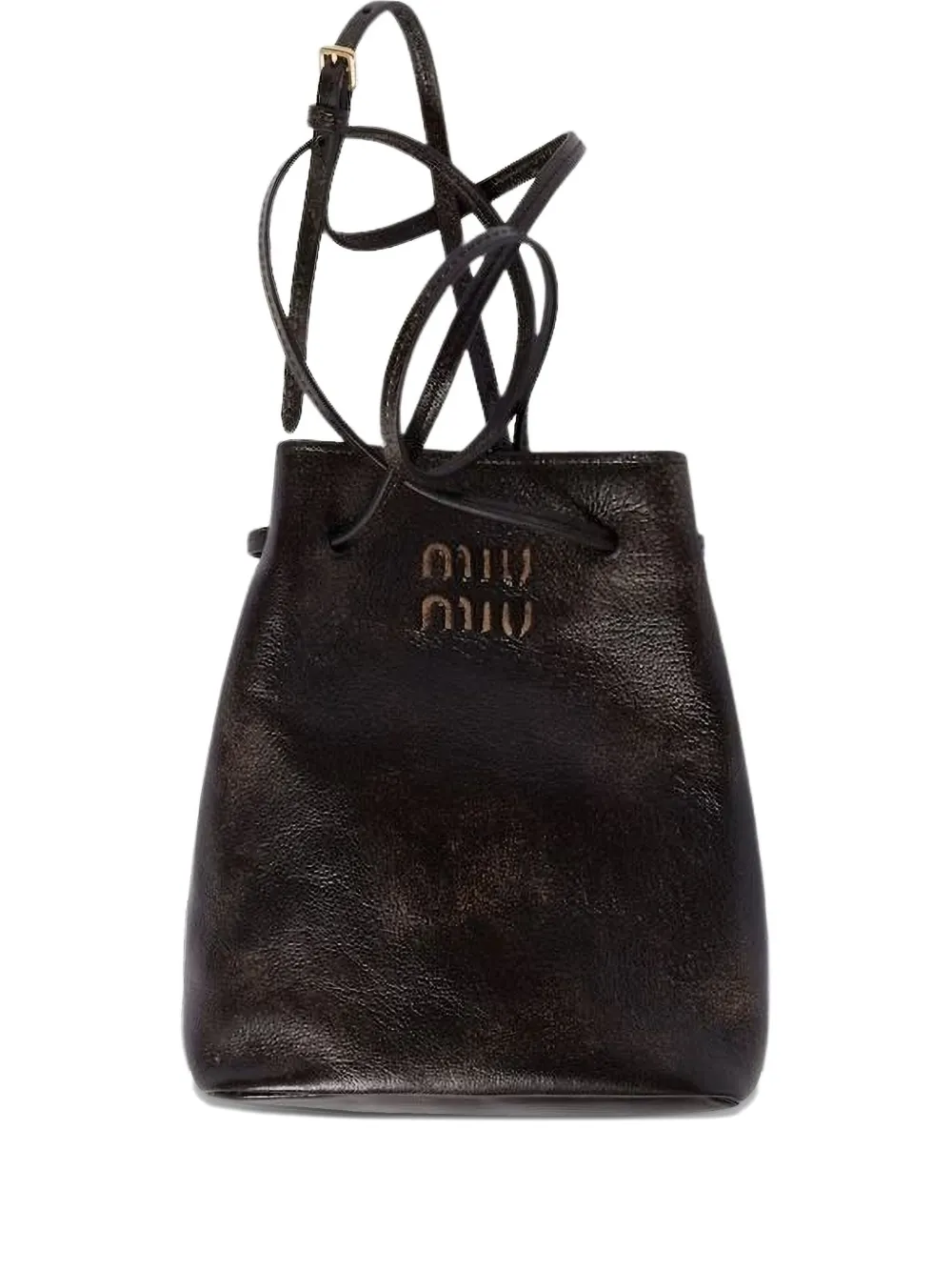 Miu Miu logo-detail drawstring shoulder bag | Brown | Image 1