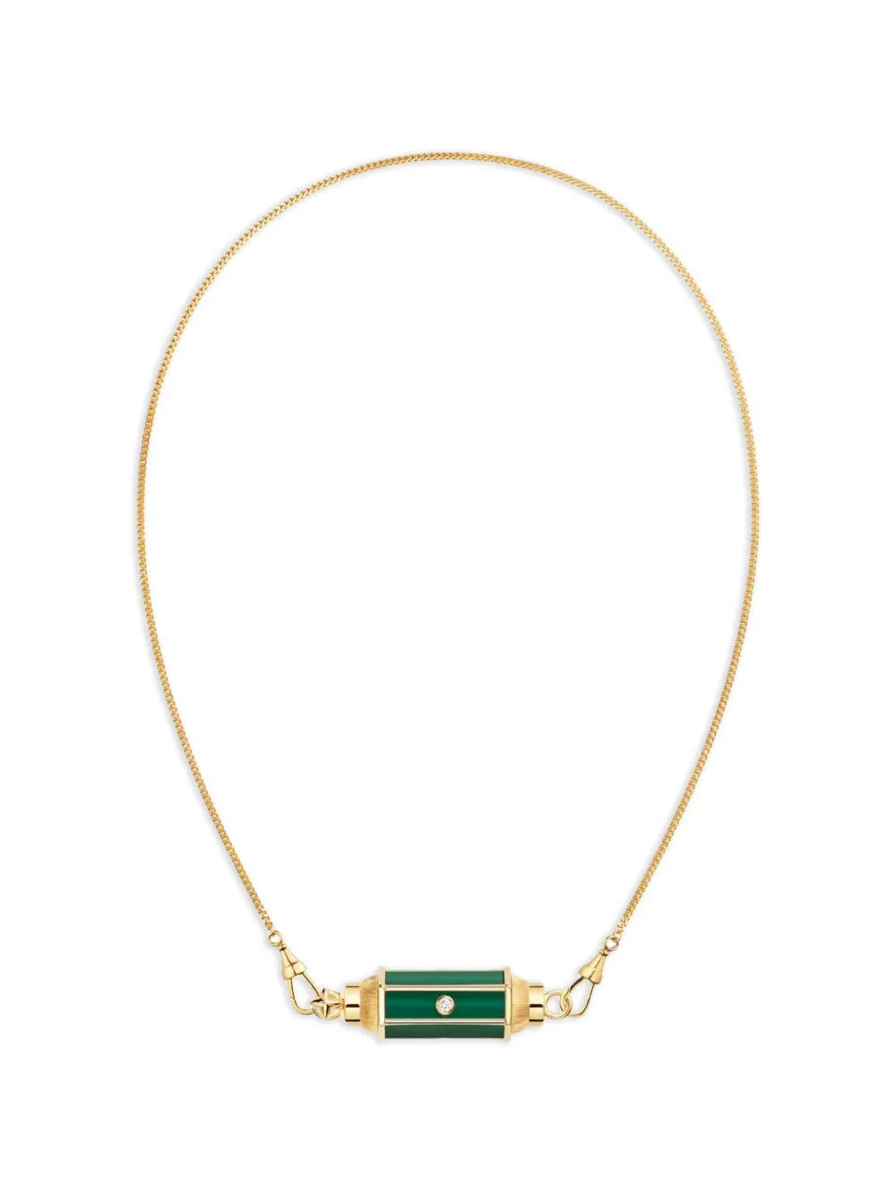 Marie Lichtenberg Baby Locket diamond and malachite necklace - Oro