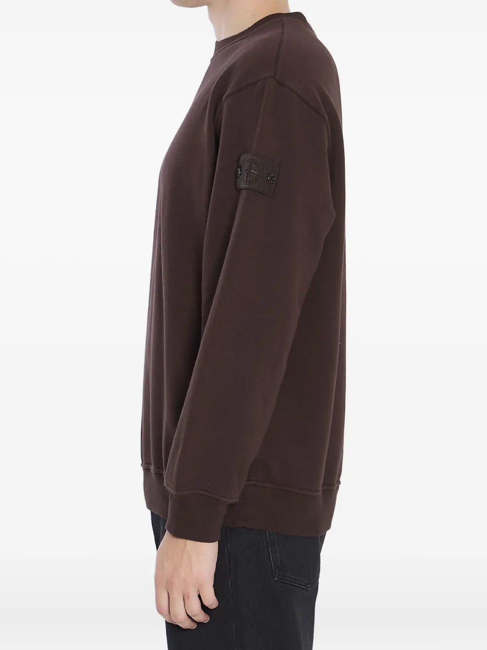 Stone Island Sweater met logopatch Bruin