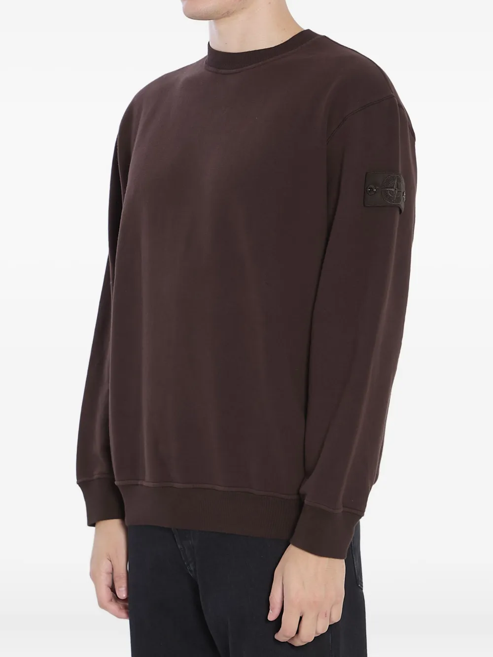 Stone Island logo-patch ribbed sweatshirt - Bruin