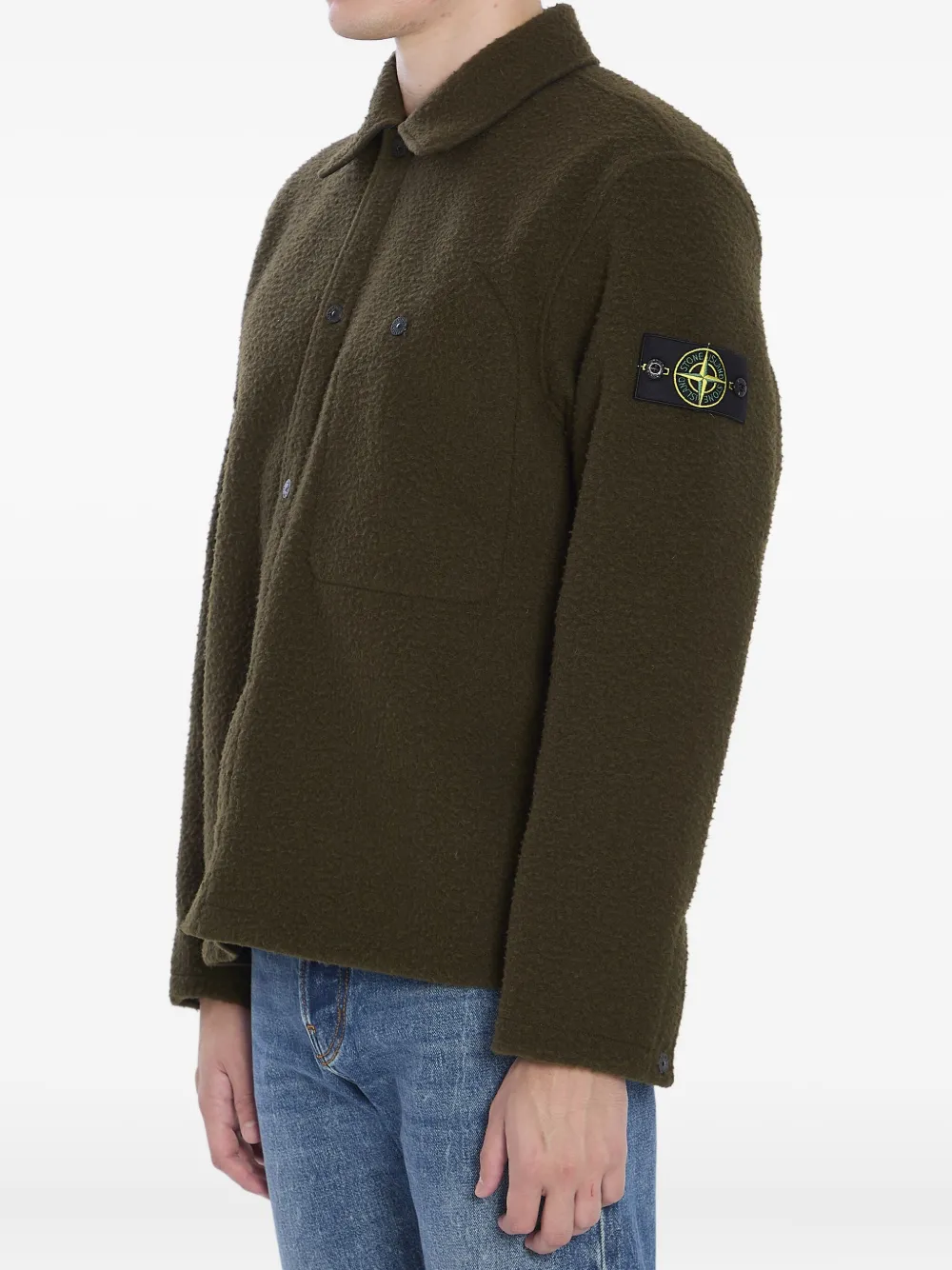 Stone Island virgin wool-blend shirt - Groen