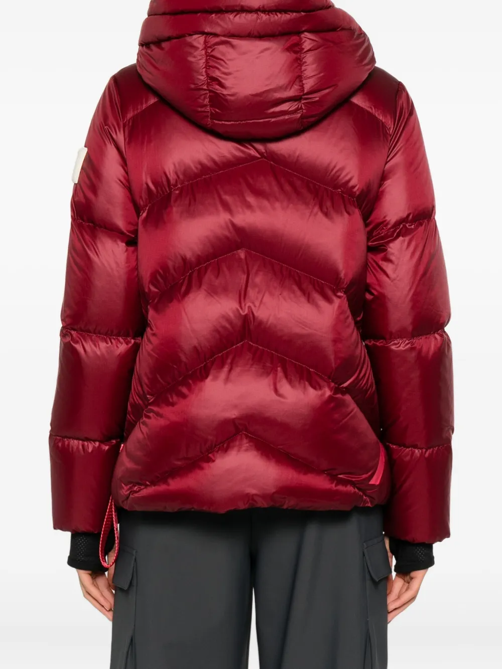 After Label Helsinki Hooded Quilted Jacket In Red
