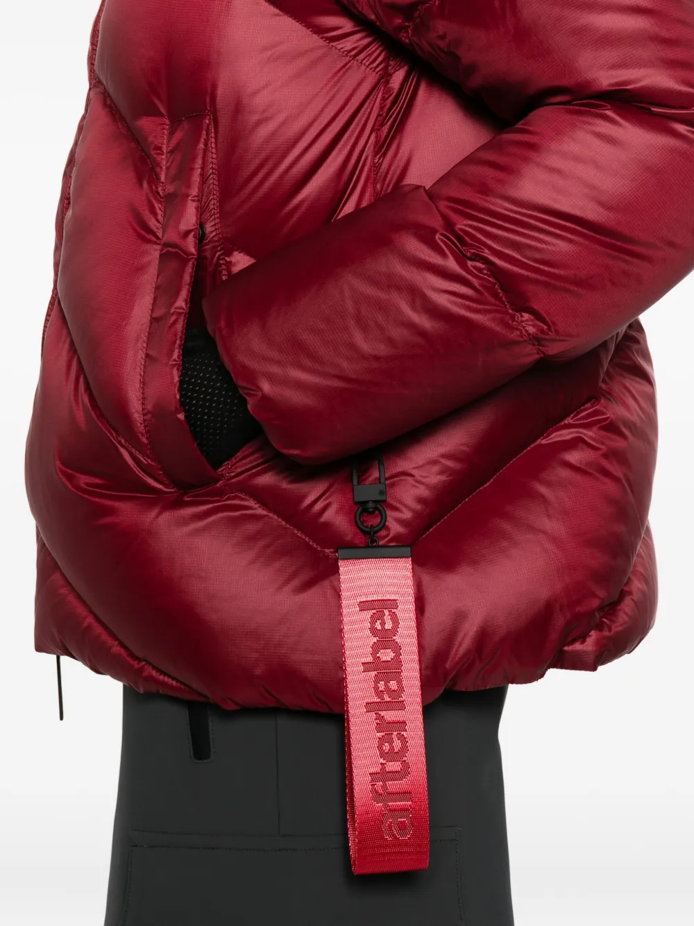 After Label Helsinki Hooded Quilted Jacket In Red