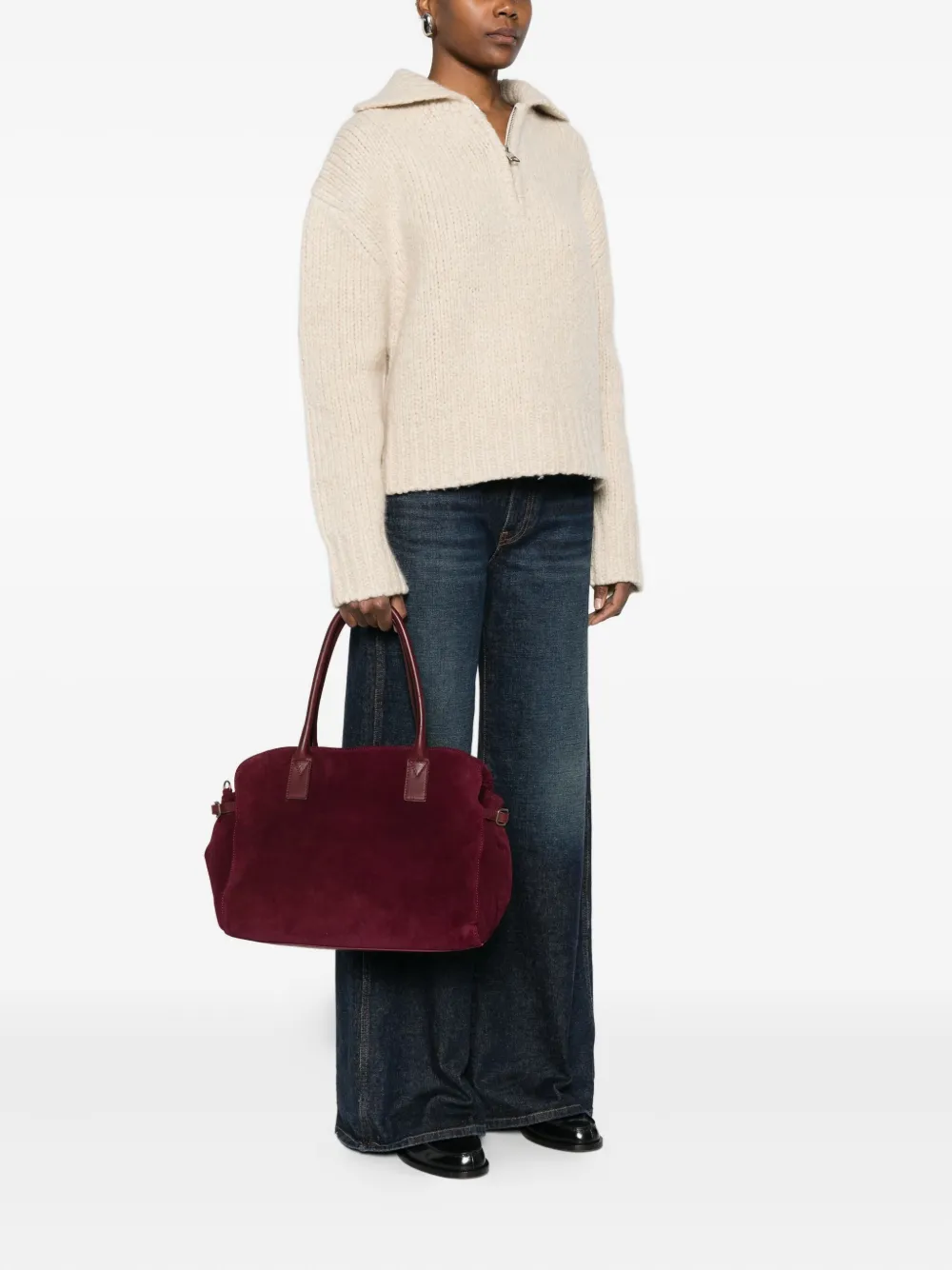 Reptile's House Suede Shoulder Bag In Red