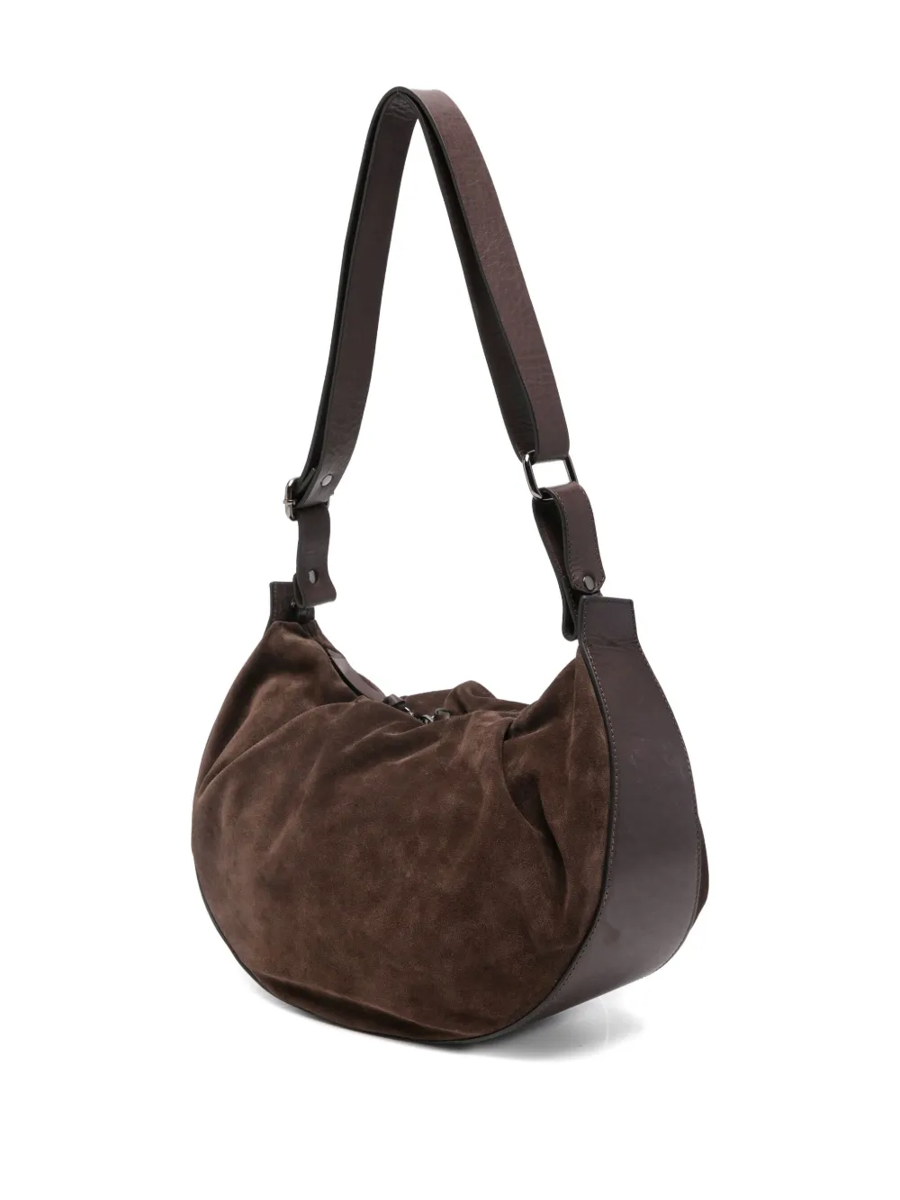 Reptile's House Pleated Shoulder Bag In Brown