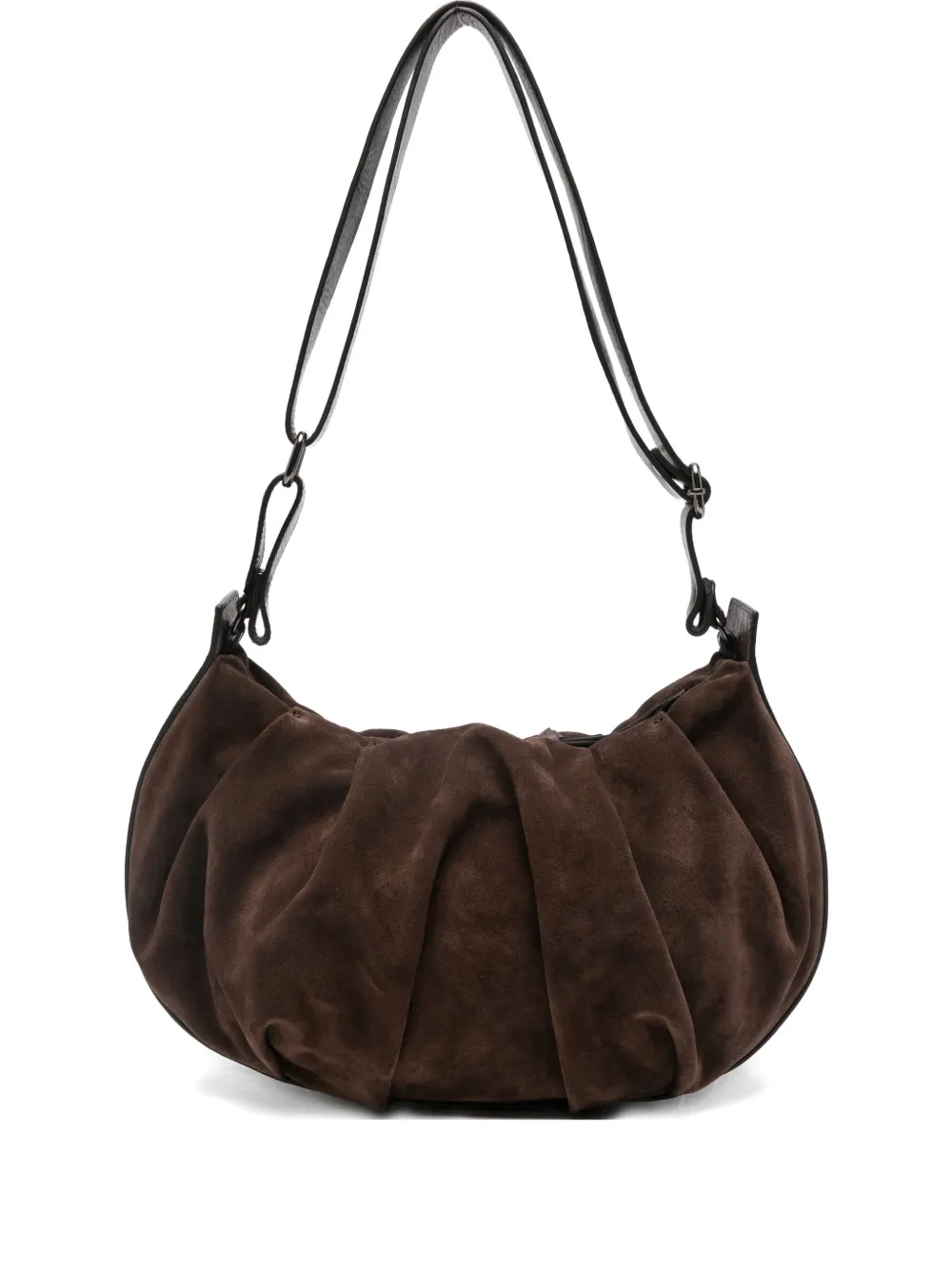 Reptile's House Pleated Shoulder Bag In Brown