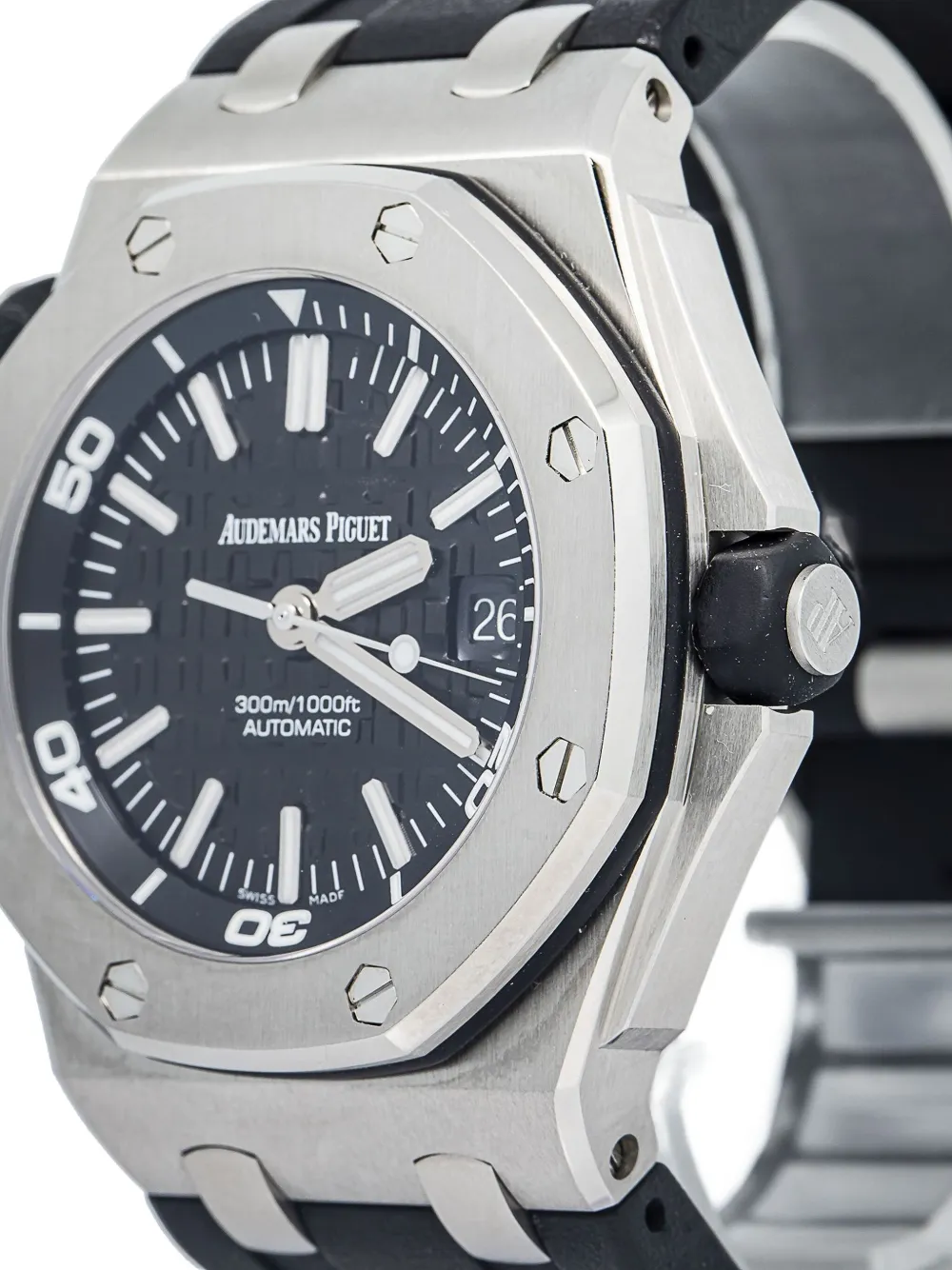 Pre-owned Audemars Piguet Pre Owned Stainless Steel Royal Oak Offshore 42mm In Black