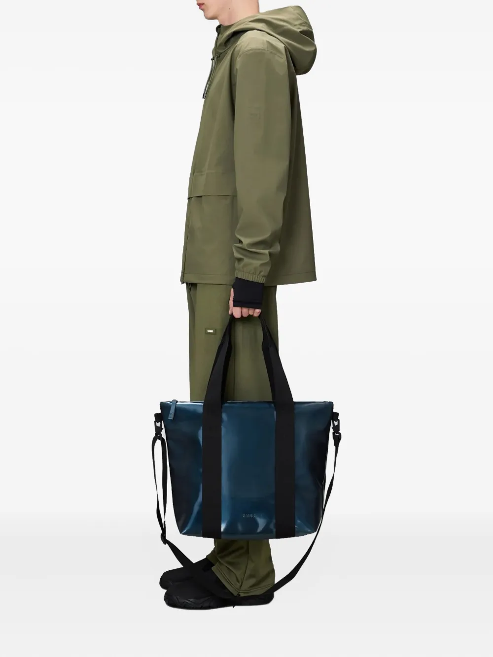Rains Mini Logo-debossed Tote Bag In Blue
