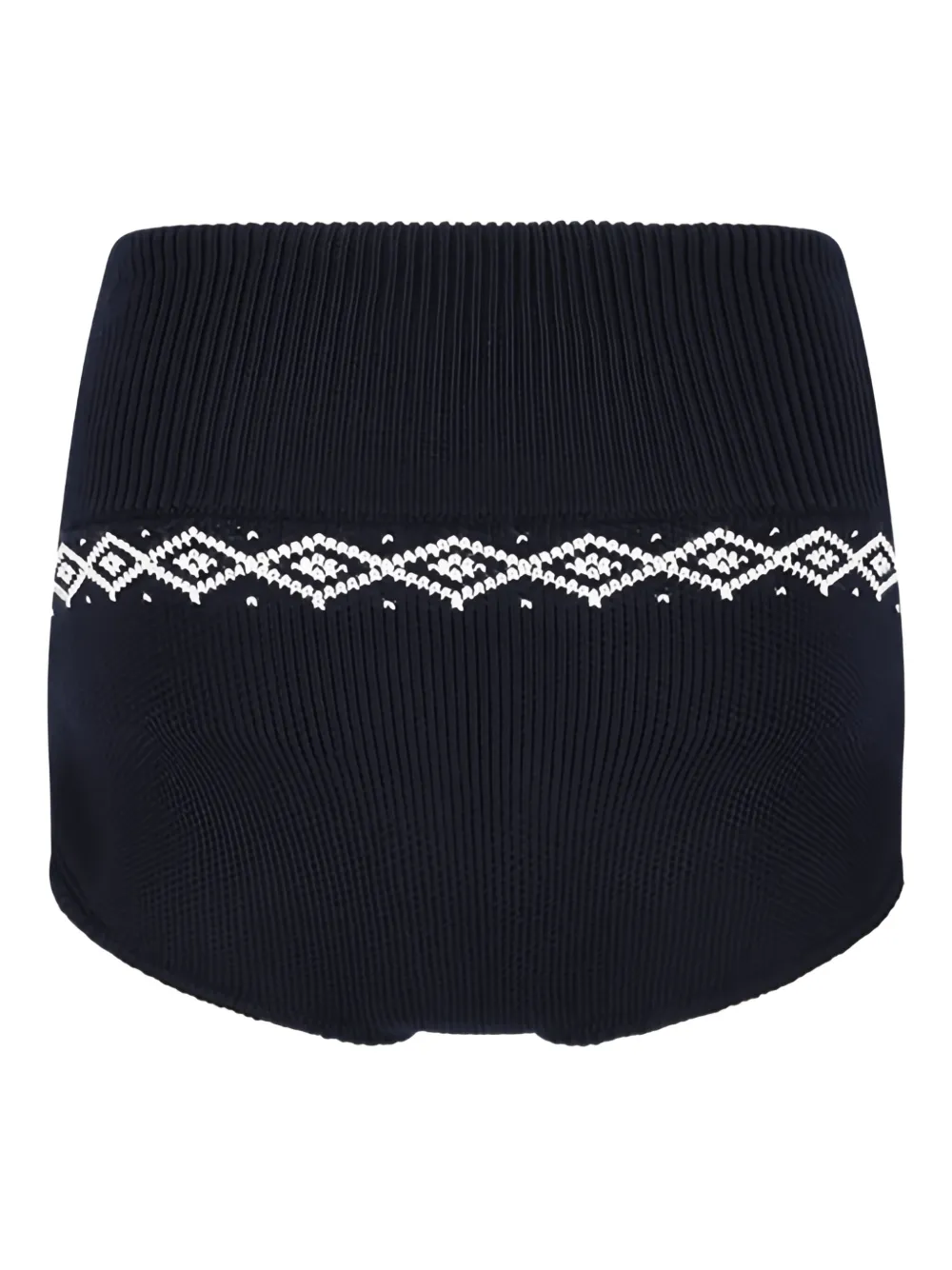 Magda Butrym Geometric-print Ribbed Shorts In Black