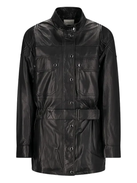 Magda Butrym clasp-fastening leather jacket
