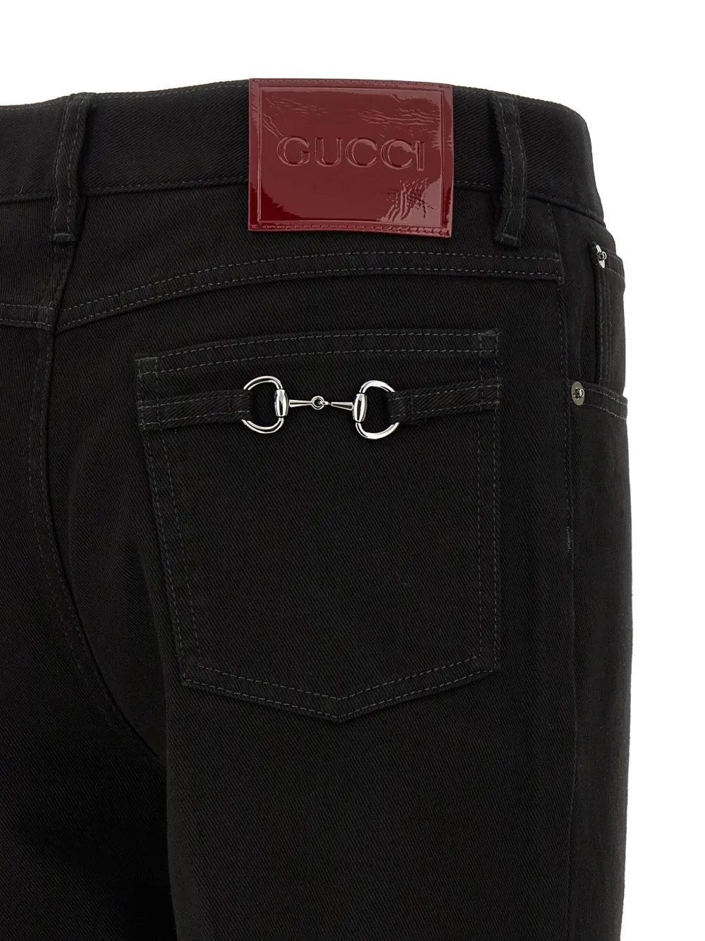 Gucci Morsetto Cropped Jeans In Black
