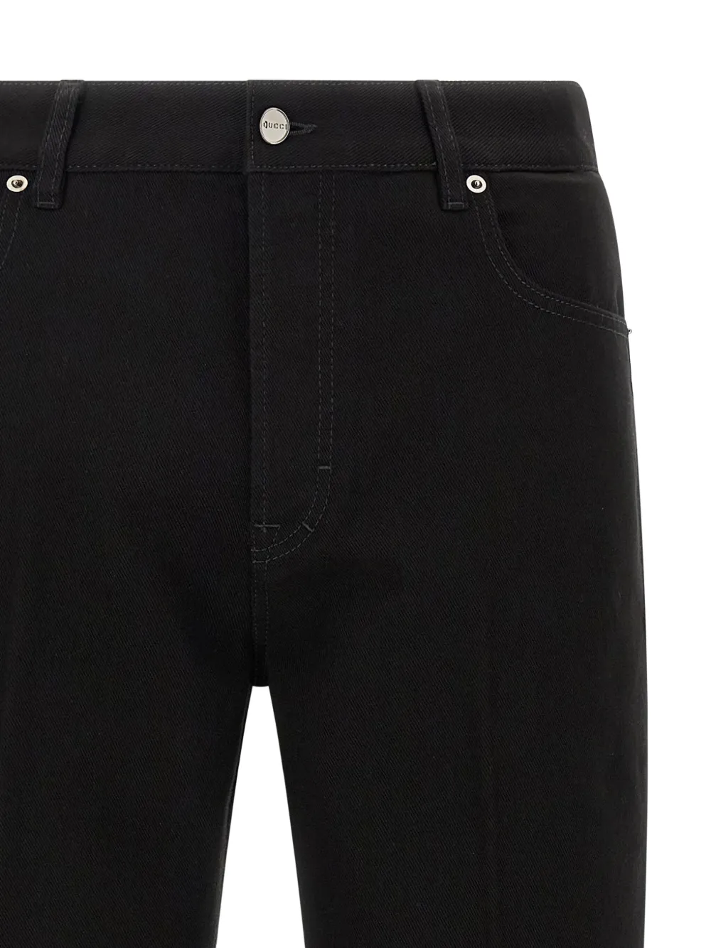 Gucci Morsetto Cropped Jeans In Black