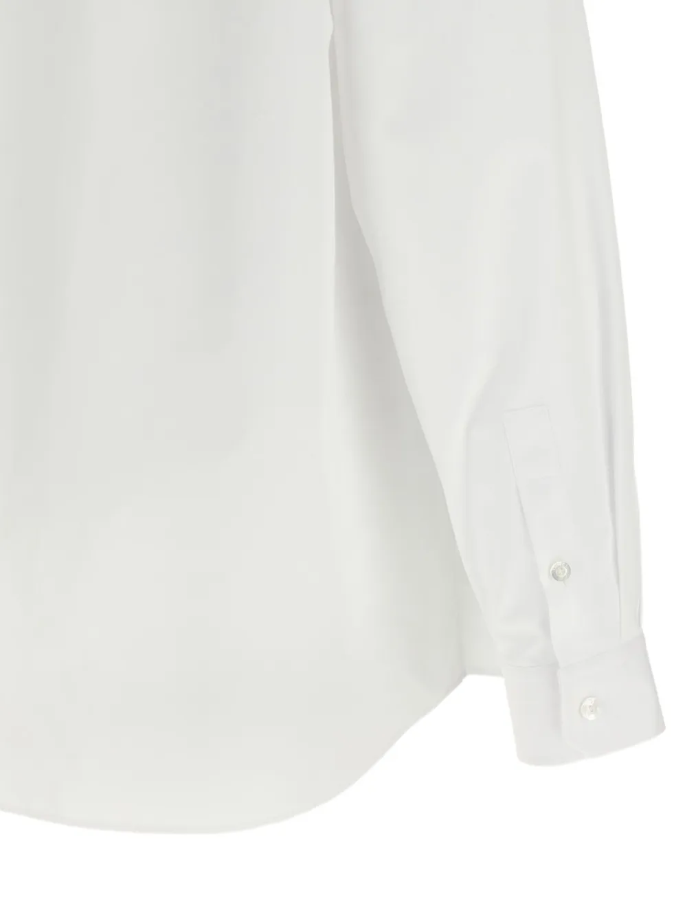 Gucci White Shirt With Classic Collar And Logo Detail On The Front In Cotton Man In White