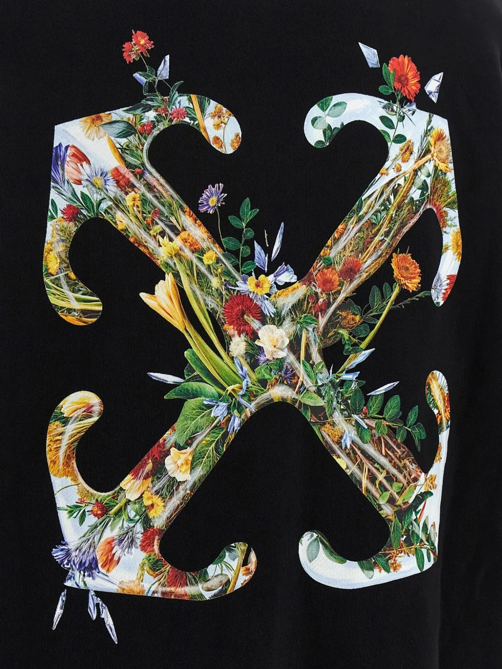 Off-white Hoodie With Graphic Back Design In Black