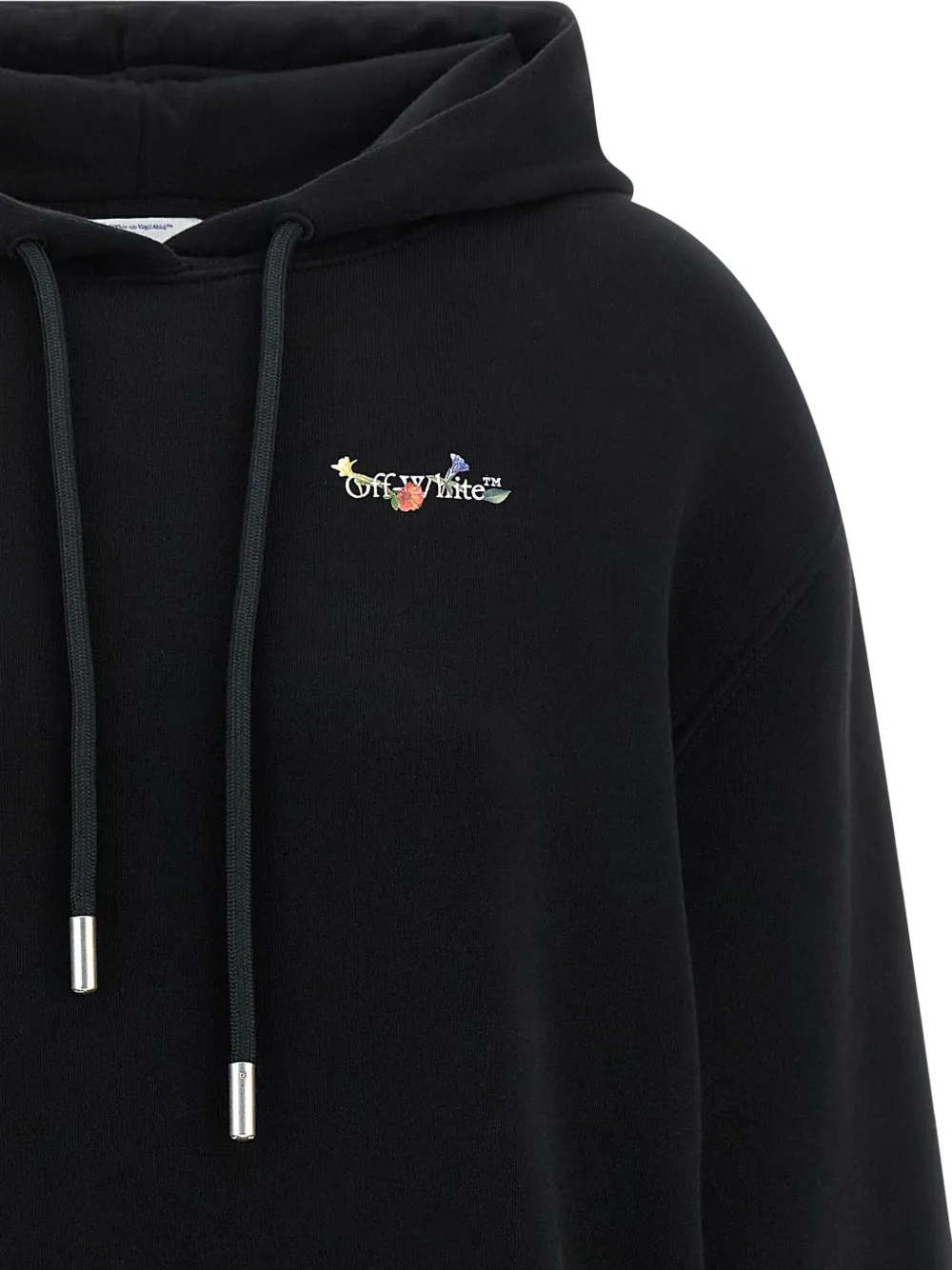 Off-white Hoodie With Graphic Back Design In Black
