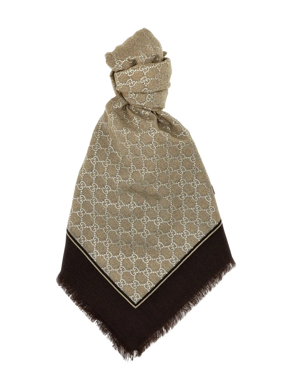 Gucci Gg Lamé Scarf In Neutral