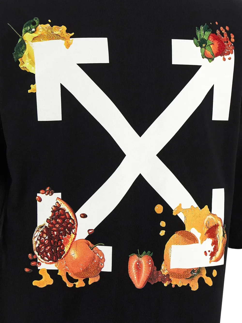 Off-white Graphic Arrow Fruit Design T-shirt In Black