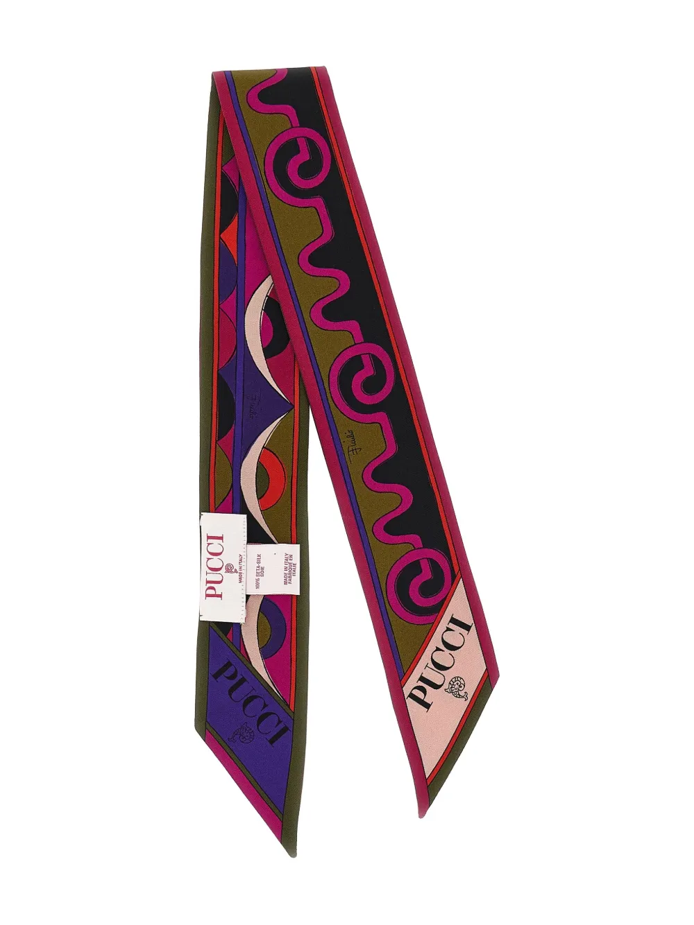 Pucci Square Silk Twill Scarf With Bold Patterns In Multi