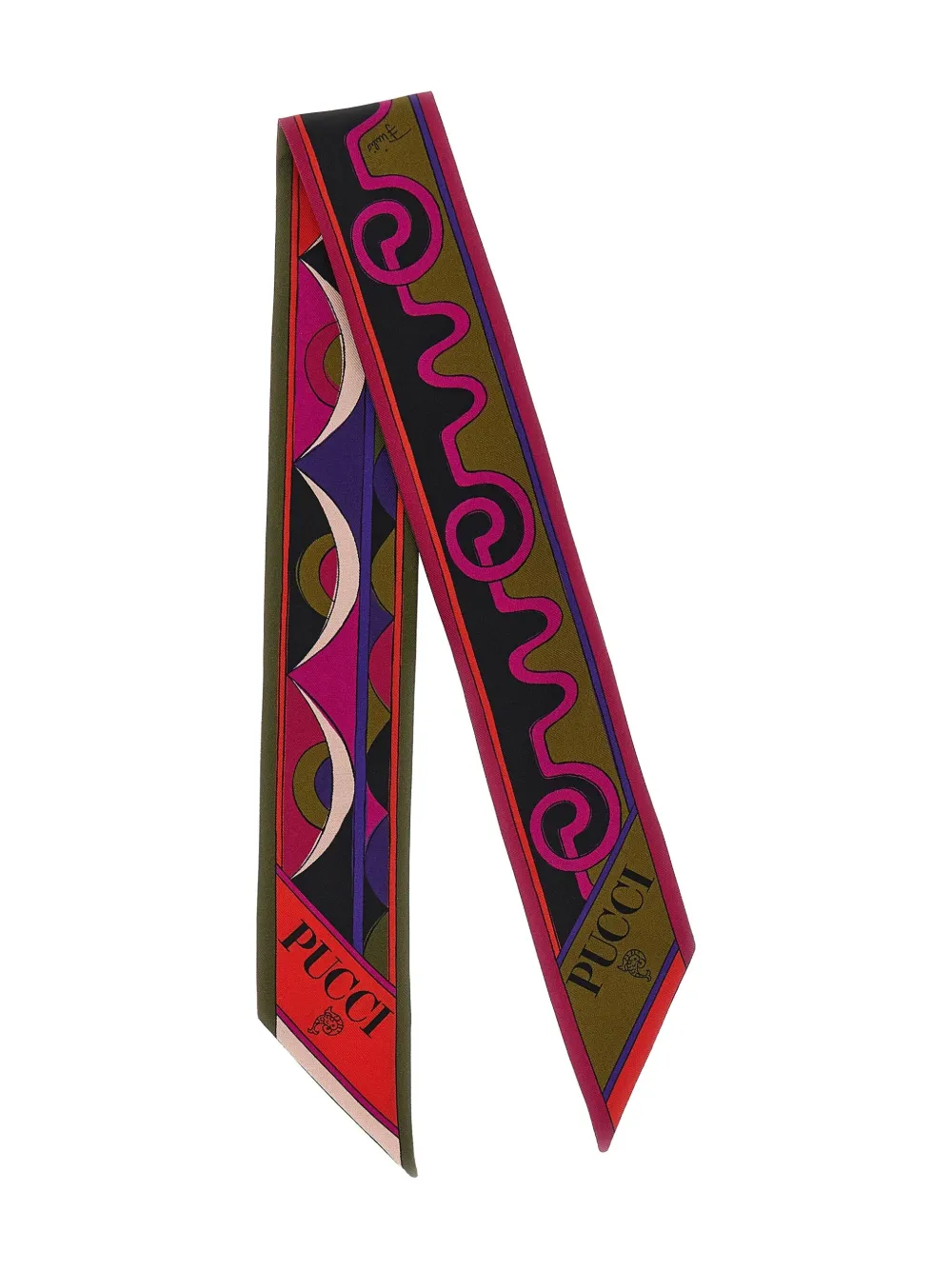 Pucci Square Silk Twill Scarf With Bold Patterns In Multi