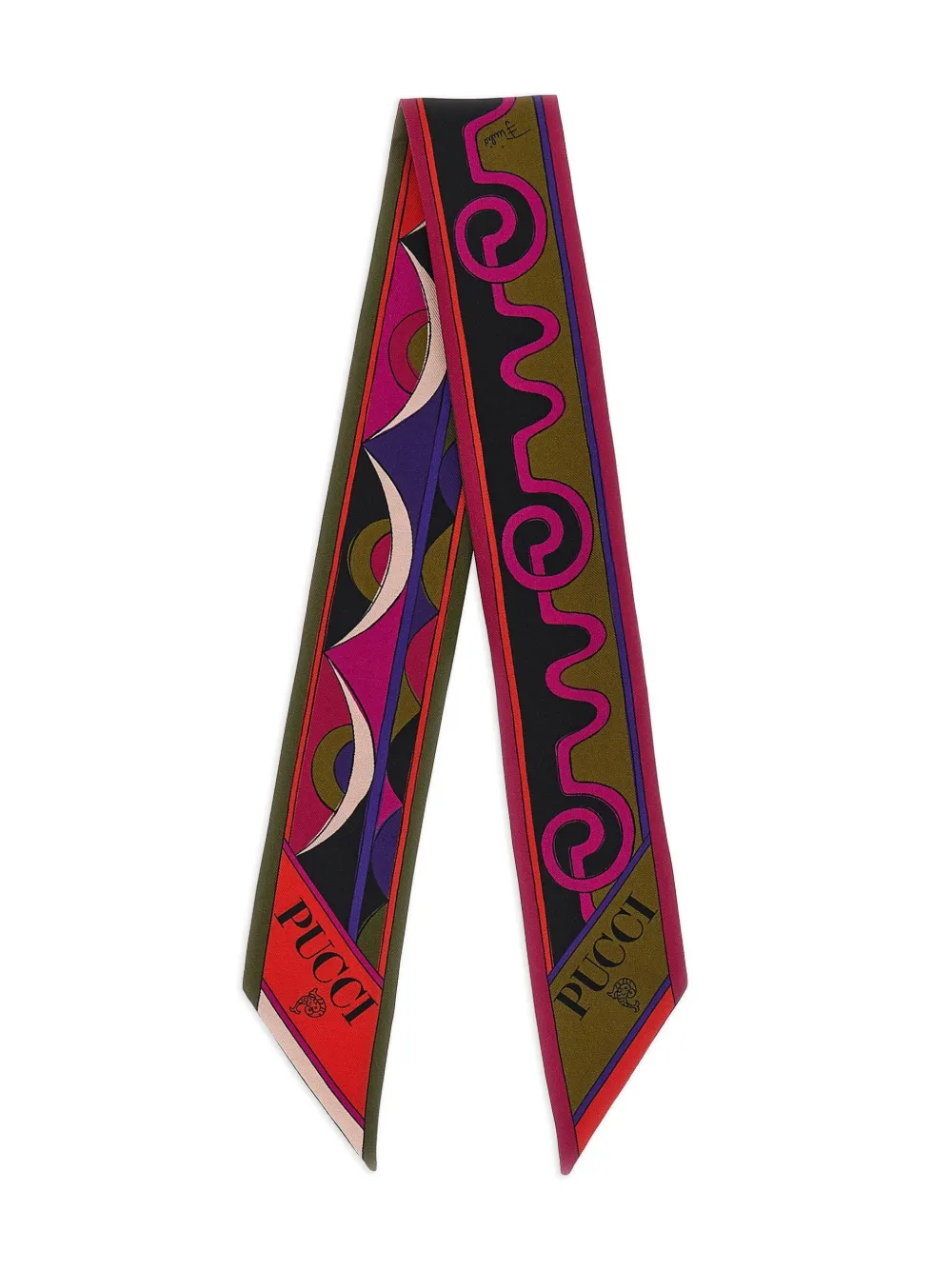 PUCCI patterned silk bandeau scarf - Groen