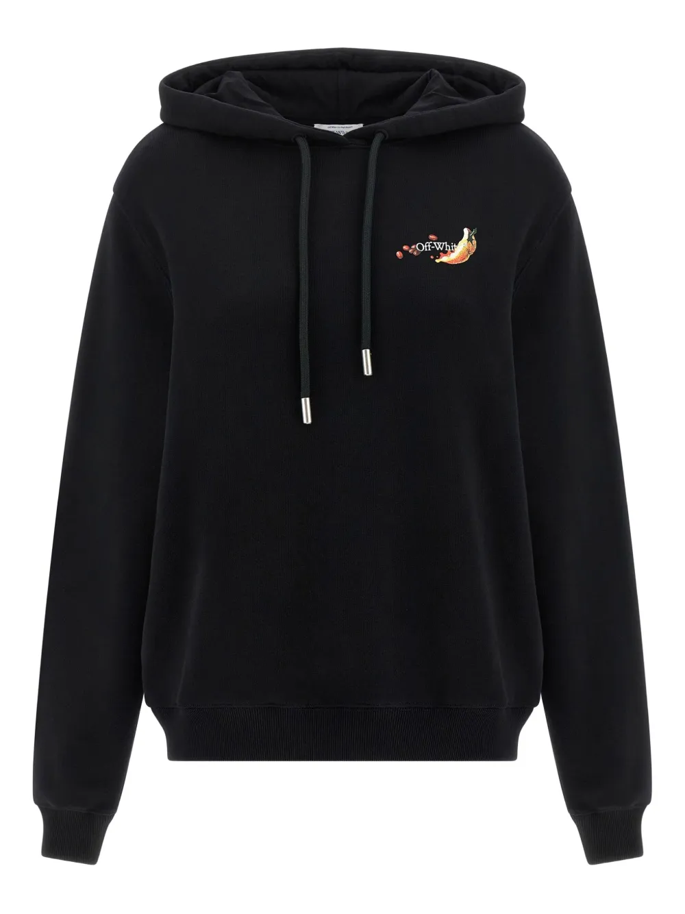 Off-white Arrow Graphic Hoodie Featuring Drawstring In Black