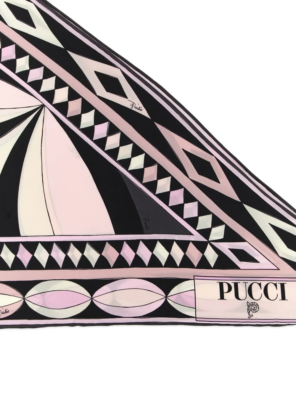 PUCCI printed silk triangle scarf - Roze