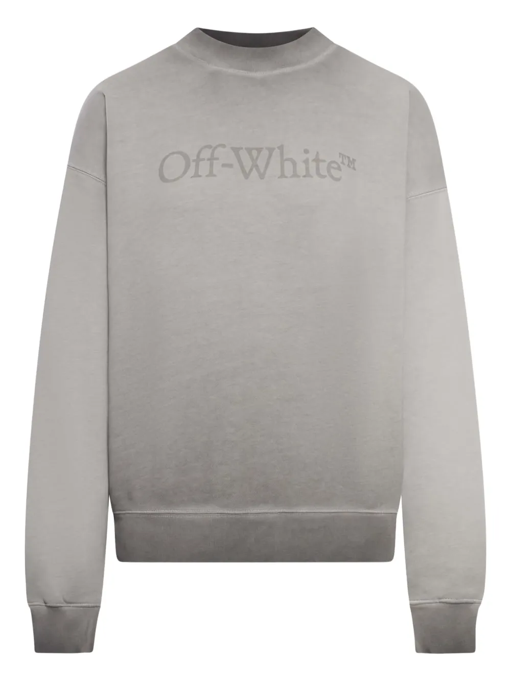 Off-white Crew Neck Cotton Sweatshirt With Degraded Effect In Neutral