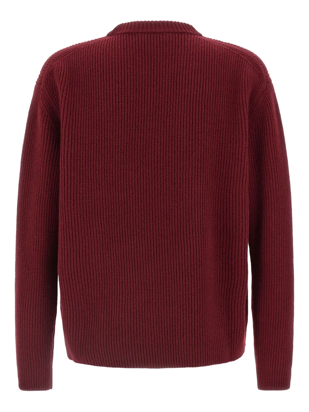 Gucci Bordeaux Crewneck Sweater With Logo Lettering Embroidery On The Front In Wool Man In Burgundy
