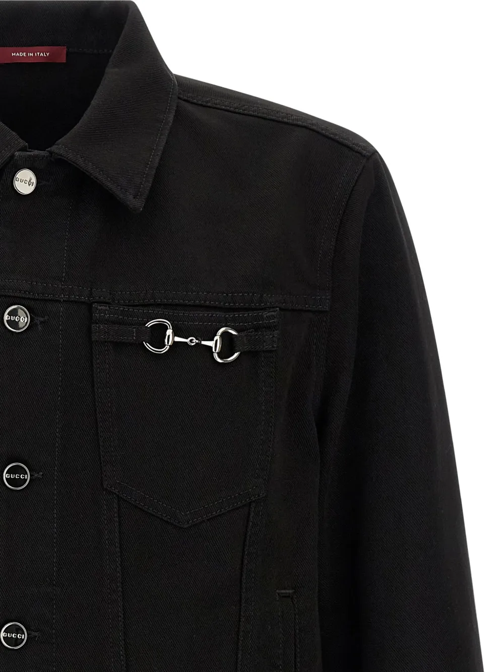 Gucci Horsebit Denim Jacket In Black