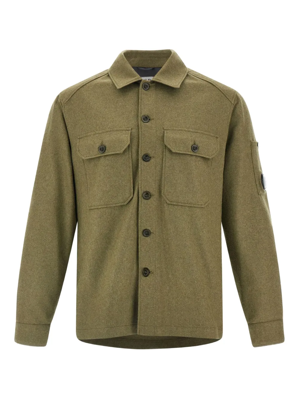 C.p. Company Wool Overshirt Shirt And Blouse Multicolor In Green
