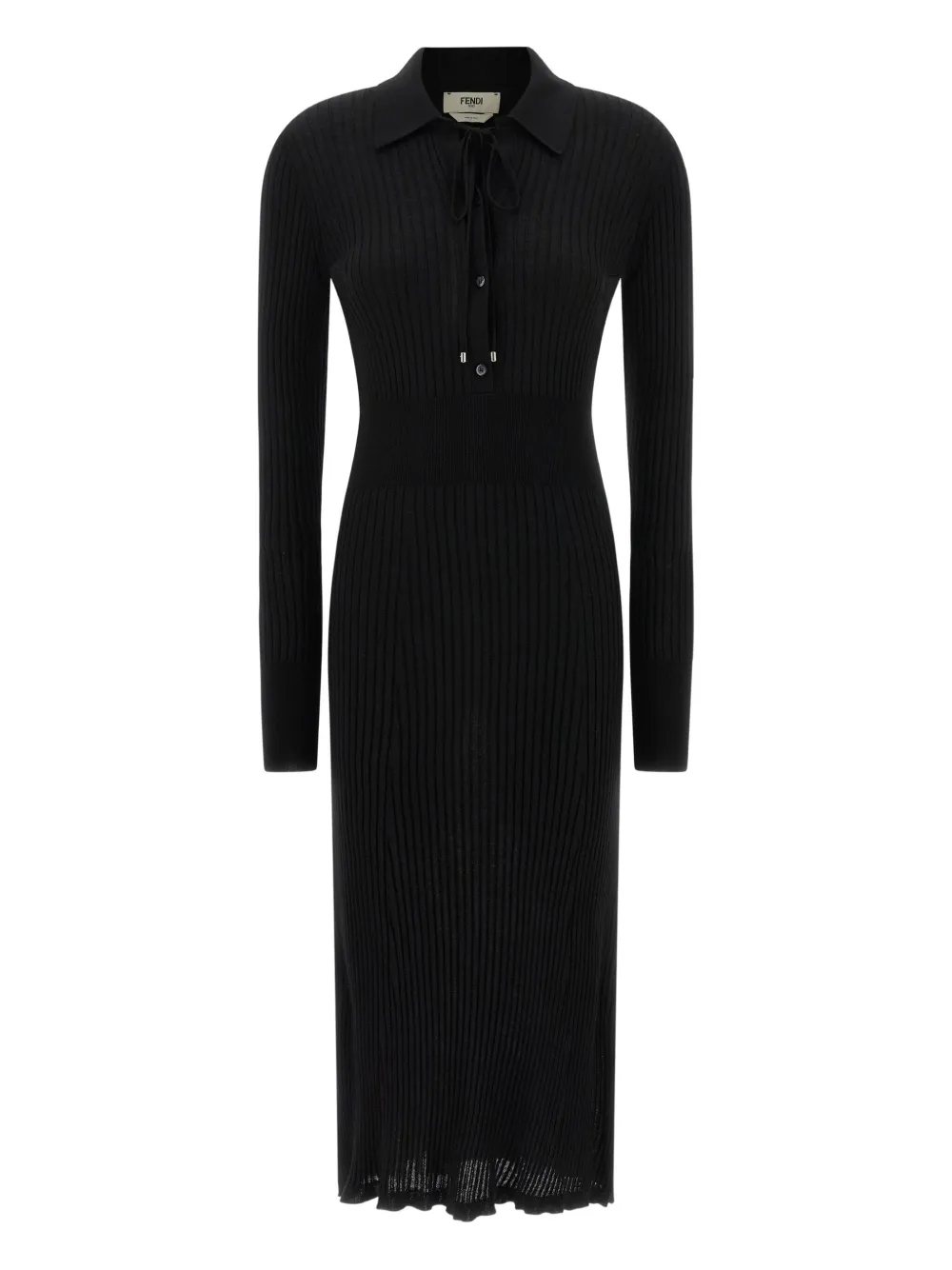 FENDI Essential ribbed-knit dress - ブラック FENDI Essential ribbed-knit dress - ブラック