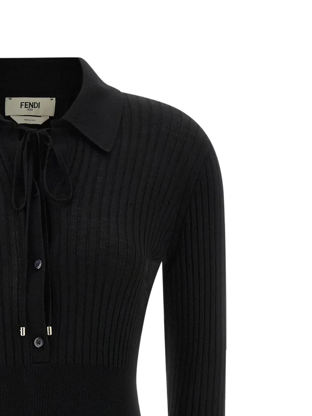  Fendi Essential Ribbed-knit Dress - Black 