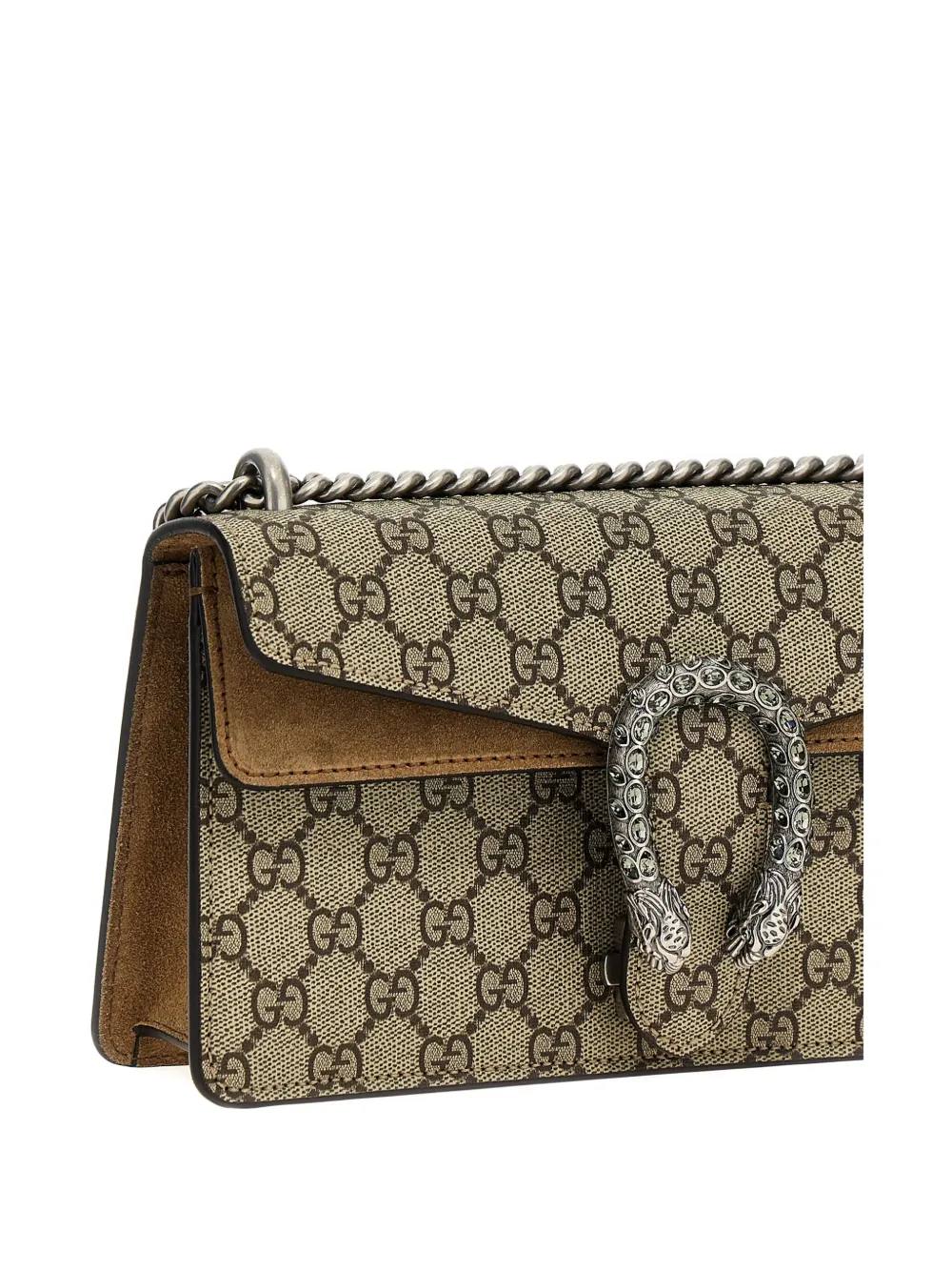 Gucci Dionysus Super Mini Printed Coated-canvas And Suede Shoulder Bag In Neutral