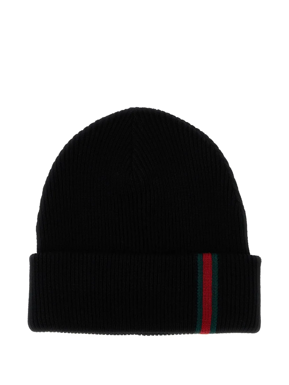 Gucci ribbed web-detail beanie | Black | Image 1