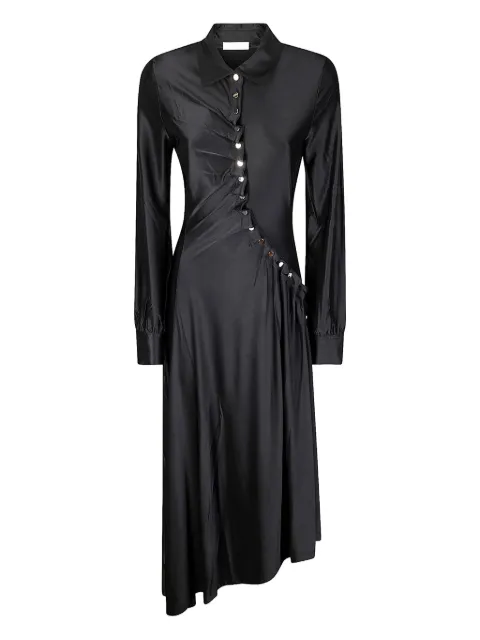 Rabanne draped long-sleeve dress